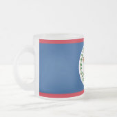 Mok van klein glas, bevroren, met vlag van Belize (Links)