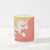 Mok van klein glas, bevroren, met vlag van Bhutan (Voorkant rechts)
