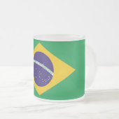 Mok van klein glas, bevroren, met vlag van Brazili (Voorkant rechts)