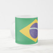 Mok van klein glas, bevroren, met vlag van Brazili (Voorkant links)