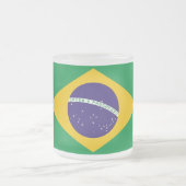 Mok van klein glas, bevroren, met vlag van Brazili (Center)