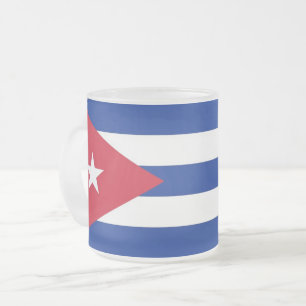 Mok van klein glas, bevroren, met vlag van Cuba