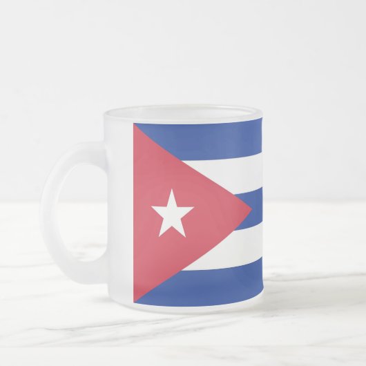 Mok van klein glas, bevroren, met vlag van Cuba (Links)
