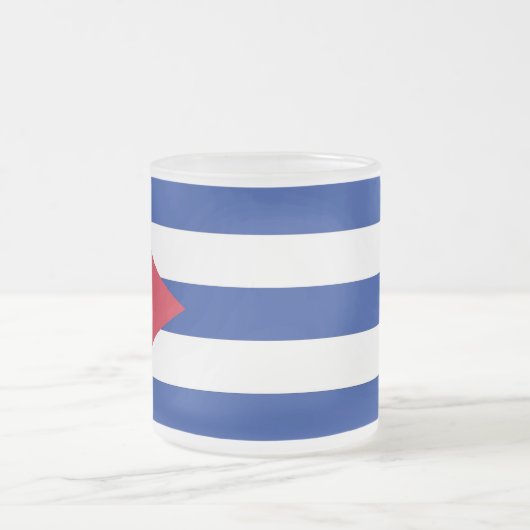 Mok van klein glas, bevroren, met vlag van Cuba (Center)