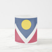 Mok van klein glas, bevroren, met vlag van Denver, (Center)