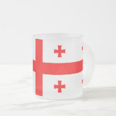 Mok van klein glas, bevroren, met vlag van Georgië (Voorkant rechts)