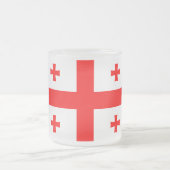 Mok van klein glas, bevroren, met vlag van Georgië (Center)