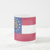 Mok van klein glas, bevroren, met vlag van Georgië (Center)