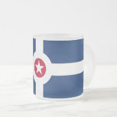 Mok van klein glas, bevroren, met vlag van Indiana (Voorkant rechts)