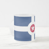 Mok van klein glas, bevroren, met vlag van Indiana (Voorkant links)