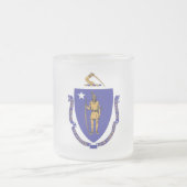 Mok van klein glas, bevroren, met vlag van Massach (Center)