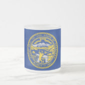 Mok van klein glas, bevroren, met vlag van Nebrask (Center)