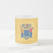 Mok van klein glas, bevroren, met vlag van New Jer (Center)