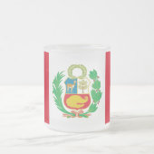 Mok van klein glas, bevroren, met vlag van Peru (Center)