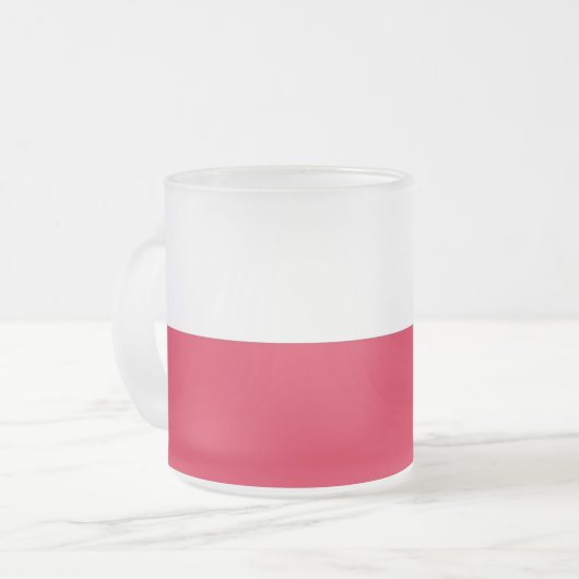 Mok van klein glas, bevroren, met vlag van Polen (Voorkant links)
