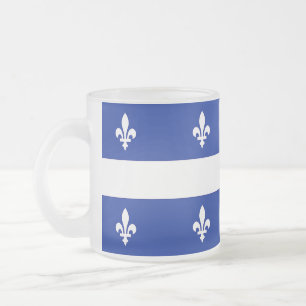 Mok van klein glas, bevroren, met vlag van Quebec