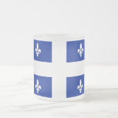Mok van klein glas, bevroren, met vlag van Quebec (Center)