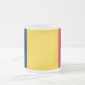 Mok van klein glas, bevroren, met vlag van Roemeni (Center)