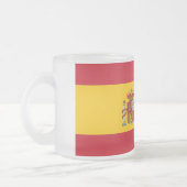 Mok van klein glas, bevroren, met vlag van Spanje (Links)