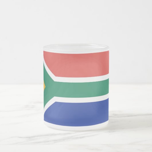 Mok van klein glas, bevroren, met vlag van Zuid-Af (Center)