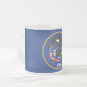 Mok van klein glas, gevriesdroogd, met vlag Utah,  (Voorkant links)