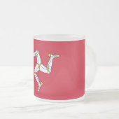 Mok van klein glas, gevroren met Man vlag, VK (Voorkant rechts)