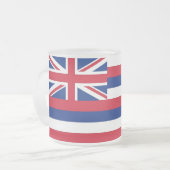 Mok van klein glas, gevroren, met vlag van Hawaii (Voorkant links)