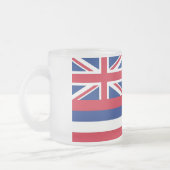 Mok van klein glas, gevroren, met vlag van Hawaii (Links)