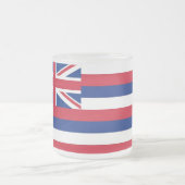Mok van klein glas, gevroren, met vlag van Hawaii (Center)