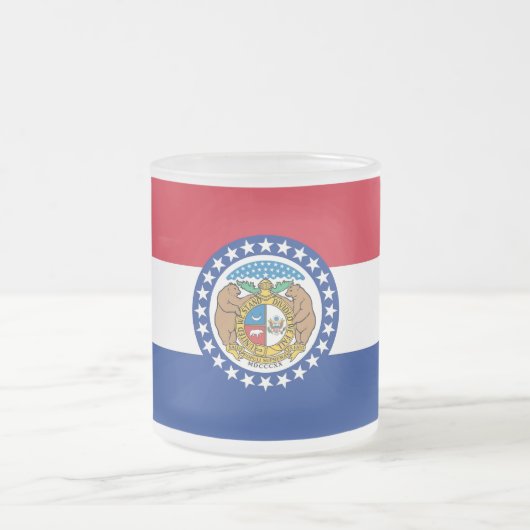 Mok van klein glas, gevroren, met vlag van Missour (Center)