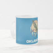 Mok van klein glas met vlag Oklahoma, Verenigde St (Voorkant links)