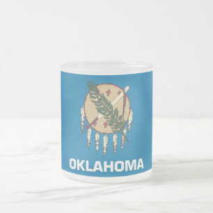 Mok van klein glas met vlag Oklahoma, Verenigde St