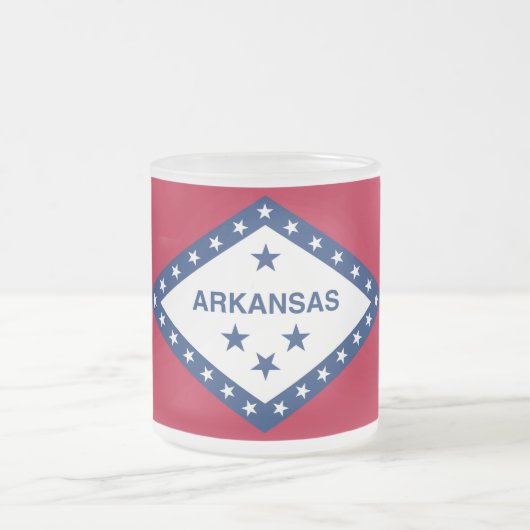 Mok van klein glas met vlag van Arkansas, Verenigd (Center)