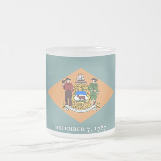 Mok van klein glas met vlag van Delaware (Center)