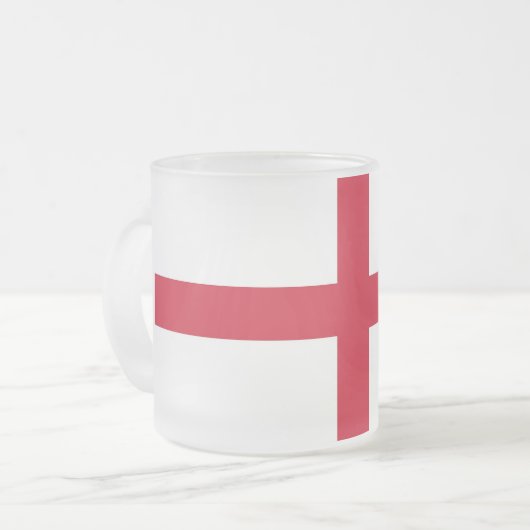 Mok van klein glas met vlag van Engeland, VK, bevr (Voorkant links)