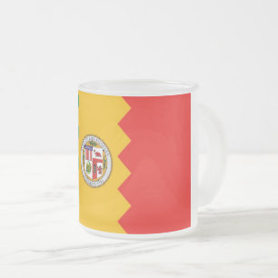 Mok van klein glas met vlag van Los Angeles, bevro