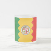 Mok van klein glas met vlag van Los Angeles, bevro (Center)