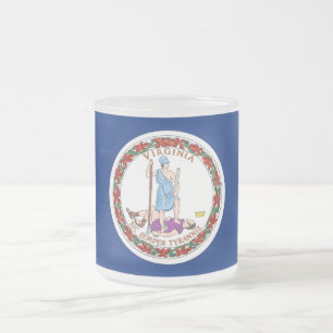 Mok van klein glas met vlag Virginia, Verenigde St