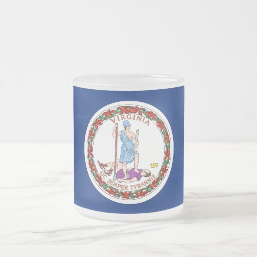 Mok van klein glas met vlag Virginia, Verenigde St (Center)