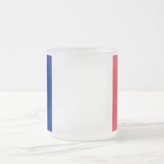 Mok van klein glas, voorgekookt, met Franse vlag (Center)