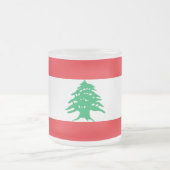 Mok van klein glas, voorgekookt, met vlag van Liba (Center)