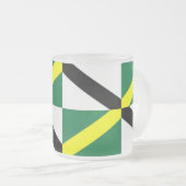 Mok van klein glas, voorgekookt, met vlag van Mont (Voorkant rechts)