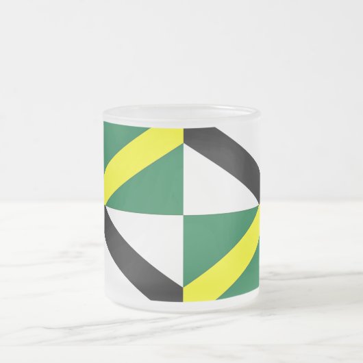 Mok van klein glas, voorgekookt, met vlag van Mont (Center)