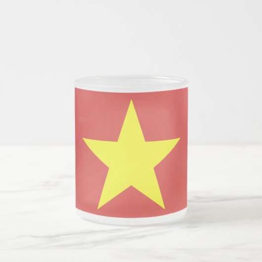 Mok van klein glas, voorgevroren, met Vietnam vlag (Center)