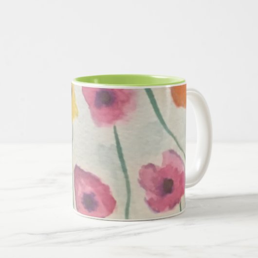 Mok van kleurrijke bloesems Deluxe (Voorkant rechts)