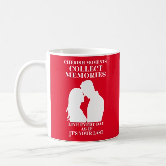 mok van koffie "CHERISH MOMENTEN..." (Links)
