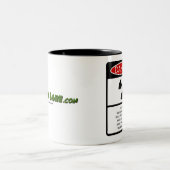 Mok van koffie in het herfstmeer "RADIATION HAZARD (Center)