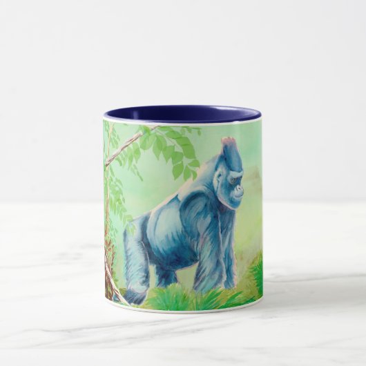 Mok van koffie met gorilla's, dierentuin (Midden)