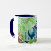 Mok van koffie met gorilla's, dierentuin (Voorkant links)