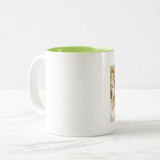 mok van koffie met katten en honden (Voorkant links)